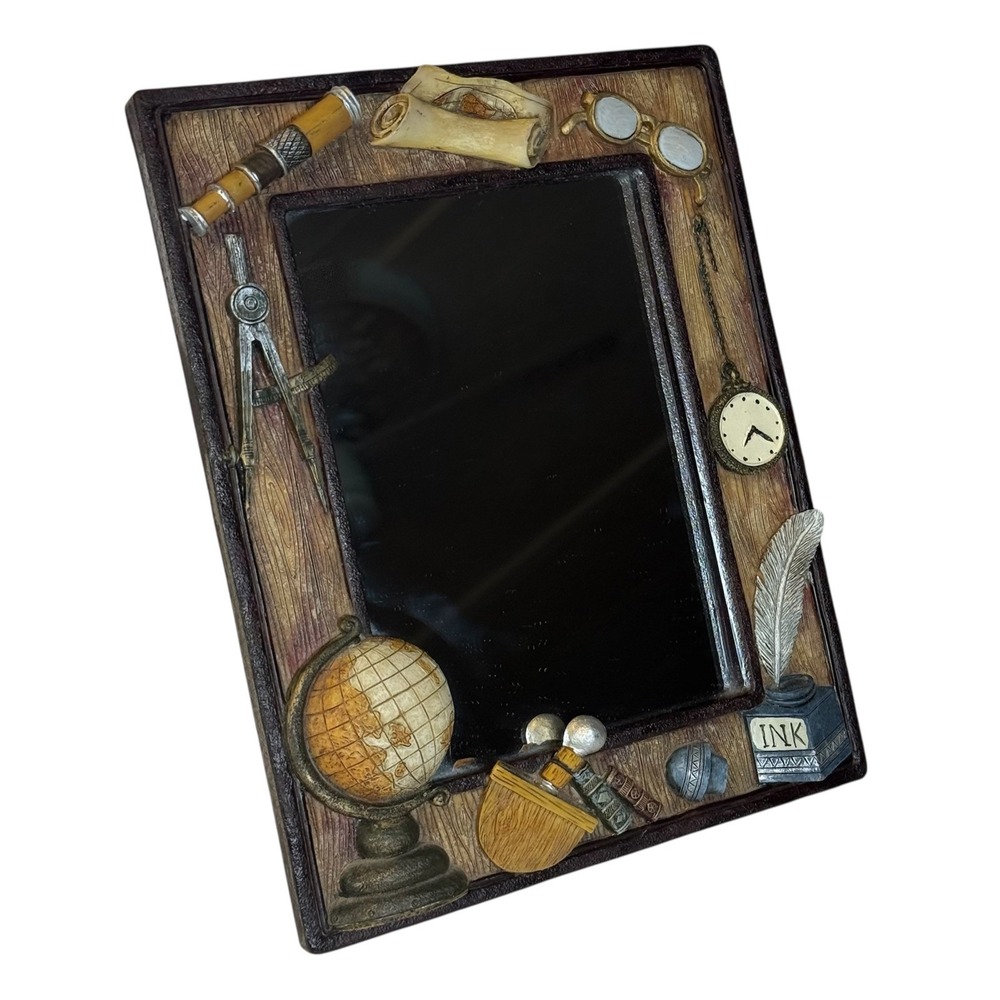 Decorative Mirror With Vintage Explorer Frame EUC